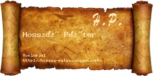 Hosszú Péter névjegykártya