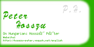 peter hosszu business card