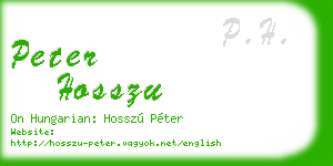 peter hosszu business card
